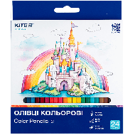 Набір кольорових олівців 24 шт. Kite Classic (K-055), Kite Набір кольорових олівців 24 шт. Kite Classic (K-055)
