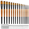Пензлі синтетика пласкі ROSA FLAME 1368F в асортименті