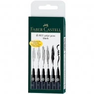 ЗНЯТИЙ З ВИРОБНИЦТВА Набір лайнерів Faber-Castell Рitt 6шт чорний колір (25827)
