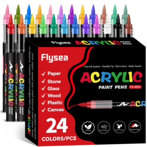 Набір акрилових маркерів FlySea Soft Brush 1-3 мм 24 кольори (FS49024)