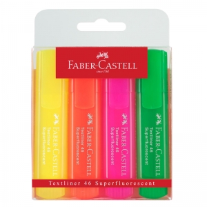Маркери Faber-CastellTextliner 46 Superflourescent різнокольорові 4 шт (15114)
