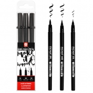 Набір лайнерів-ручок Sakura Pigma Pen Brush 3 шт Чорний (POXFVKBP349)