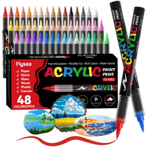 Набір акрилових маркерів FlySea Soft Brush 1-3 мм 48 кольори (FS49048)