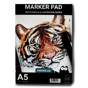 Альбом для маркерів Monet А5 75 г/м2 50 аркушів Tiger (A57550TG)