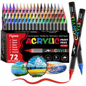 Набір акрилових маркерів FlySea Soft Brush 1-3 мм 72 кольори (FS49072)