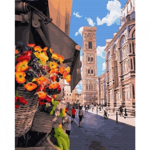 Картина за номерами BrushMe 40*50см Квітковий кіоск Флоренції (GX34206)
