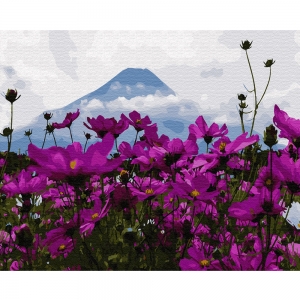 Картина за номерами BrushMe 40*50см Квіти у гори Фуджі (GX29434)