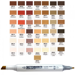Маркер двусторонний SKETCHMARKER коричневые оттенки в ассортименте