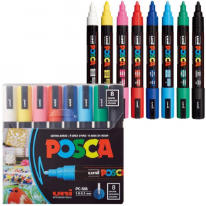 Набір акрилових маркерів Uni Posca PC-5M 1,8-2,5 мм 8 кольорів (PC5M8С)