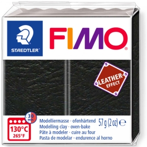 Полімерна глина (пластика) Fimo Leather-effect 57г (909) Чорний (8010-909)
