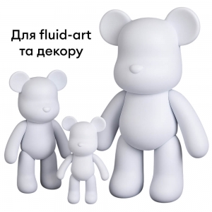 Заготовка для флюїд-арту пластикова Ведмедик Bearbrick розмір в асортименті 