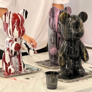 Заготовка для флюїд-арту пластикова Ведмедик Bearbrick розмір в асортименті , Monet Заготовка для флюїд-арту пластикова Ведмедик Bearbrick розмір в асортименті